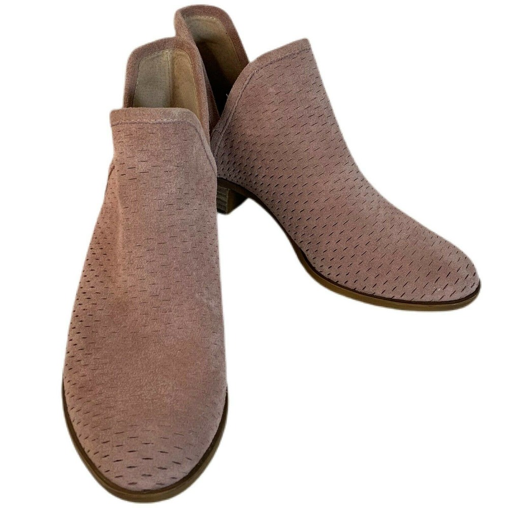Lucky Brand Baley Ankle Booties Women’s Sz US 7.5 Slip On Blush Pink Shoes Boot